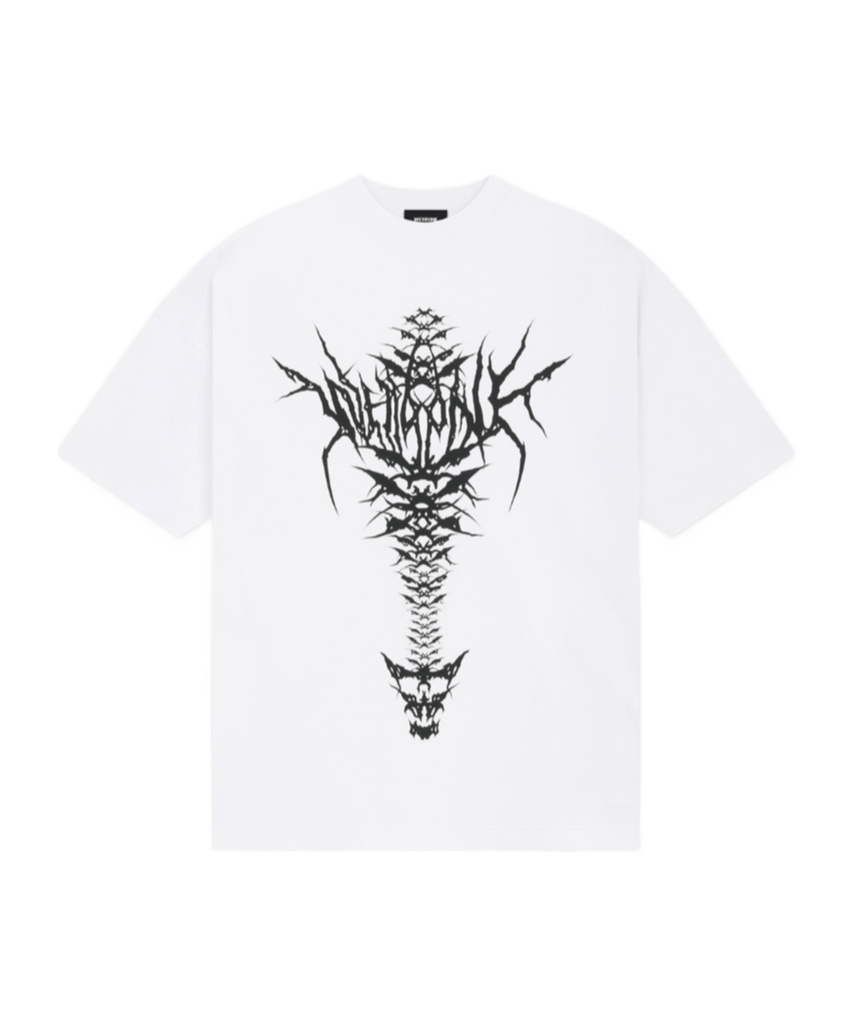 We11 Done Spine Skull Pattern T-shirt In White