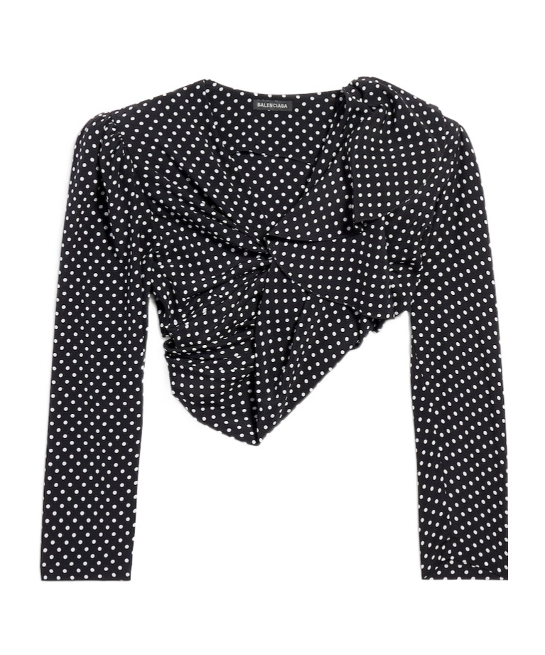 Balenciaga Women's Tucked-in Blouse In Black/ecru In Multi