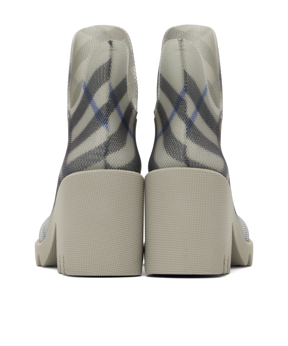 Burberry Gray Marsh Heeled Rubber Rain Boots In Gray