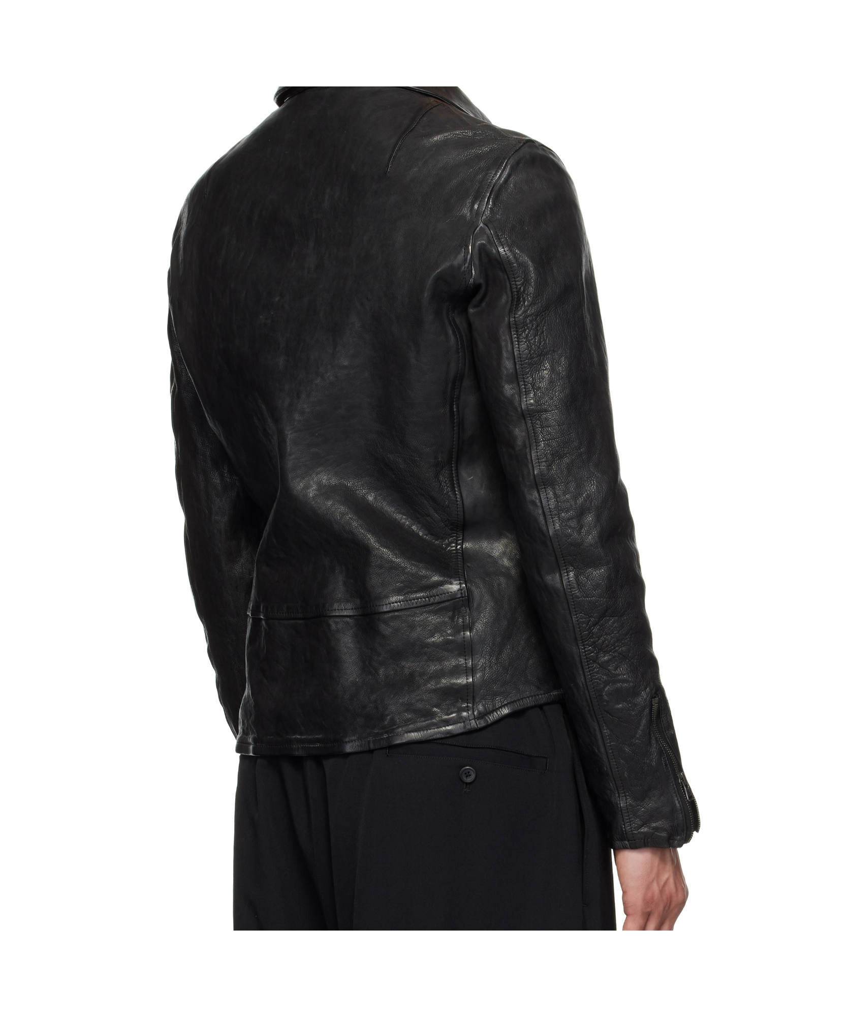 Yohji Yamamoto X Backlash Leather Jacket In Black
