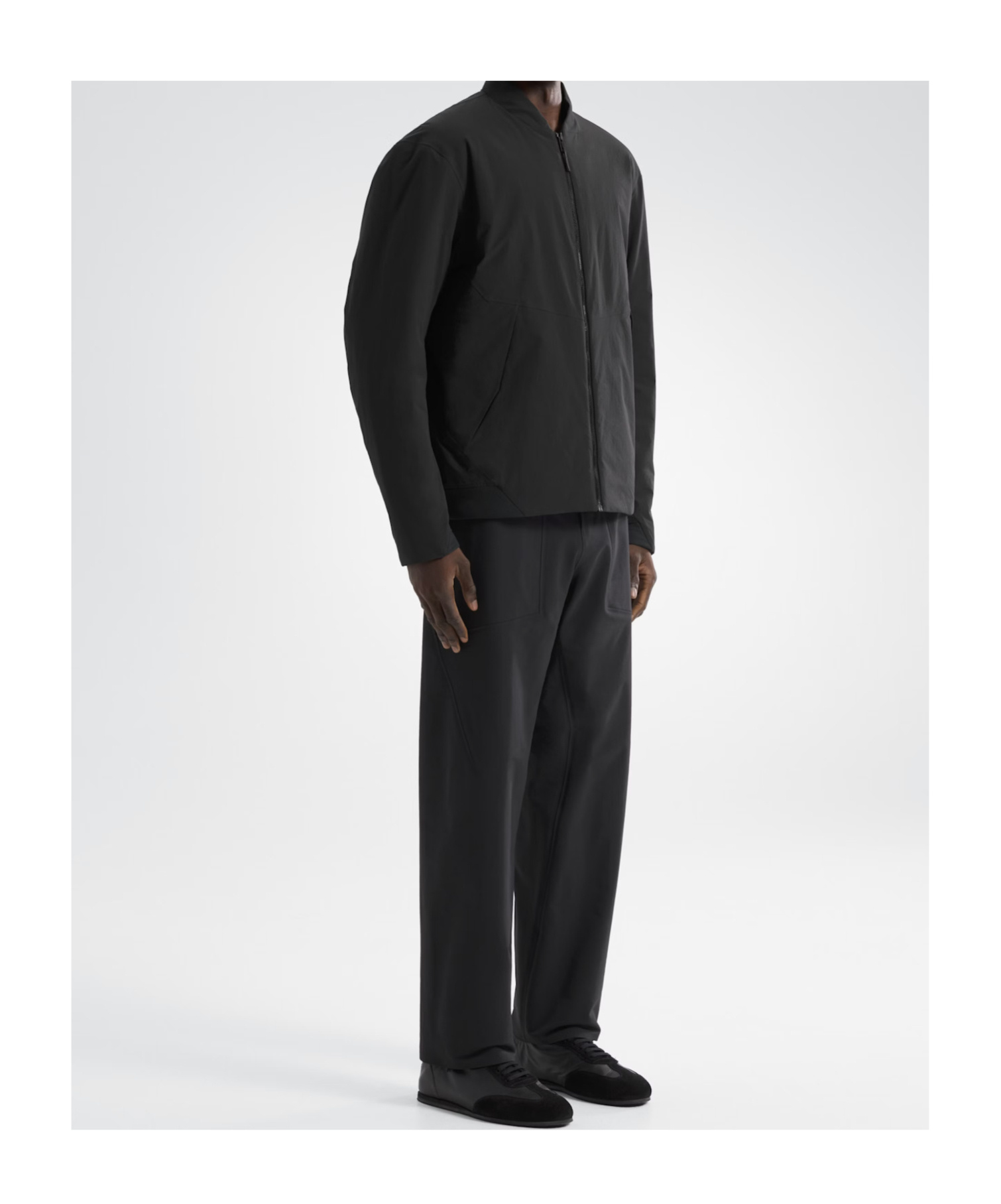 Veilance Diode Stretch Nylon Bomber Jacket In Black