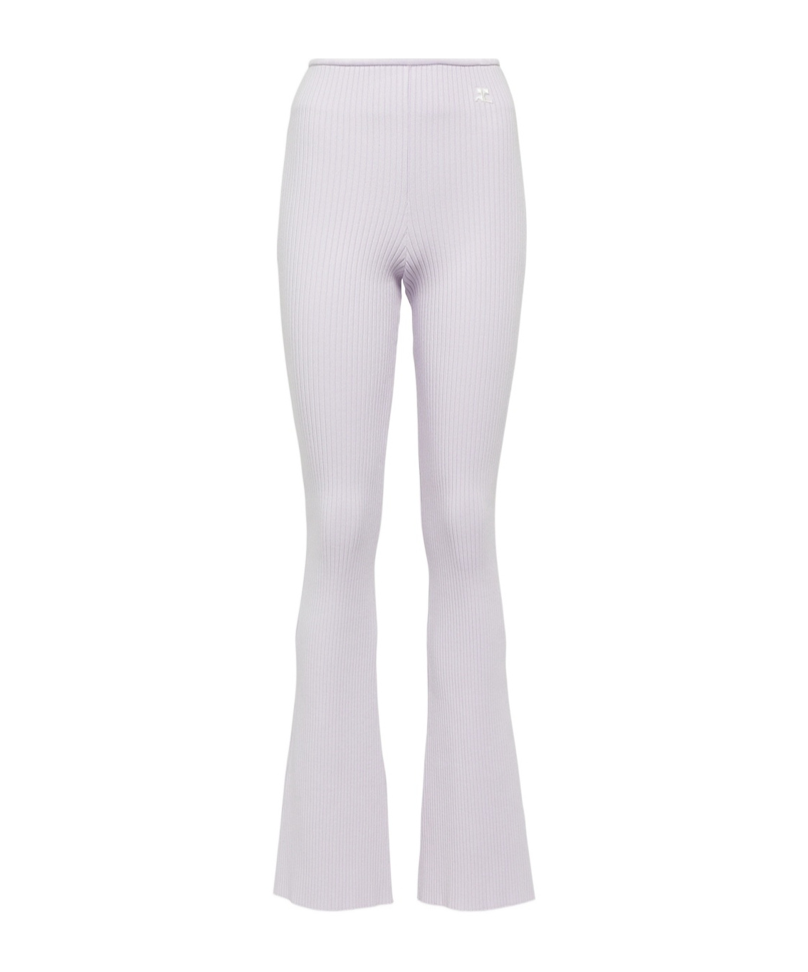 Courrèges Reedition Ribbed-knit Flared Pants In White