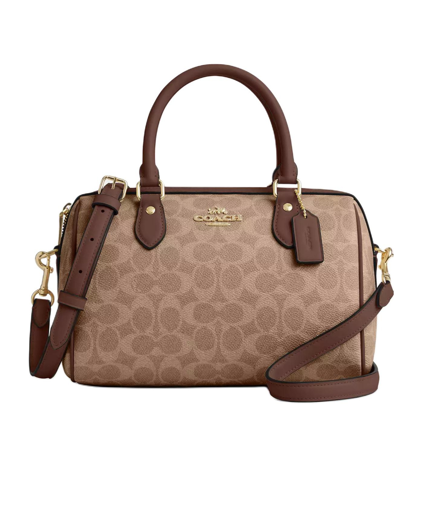 Coach Logo Shoulder Bag In Brown