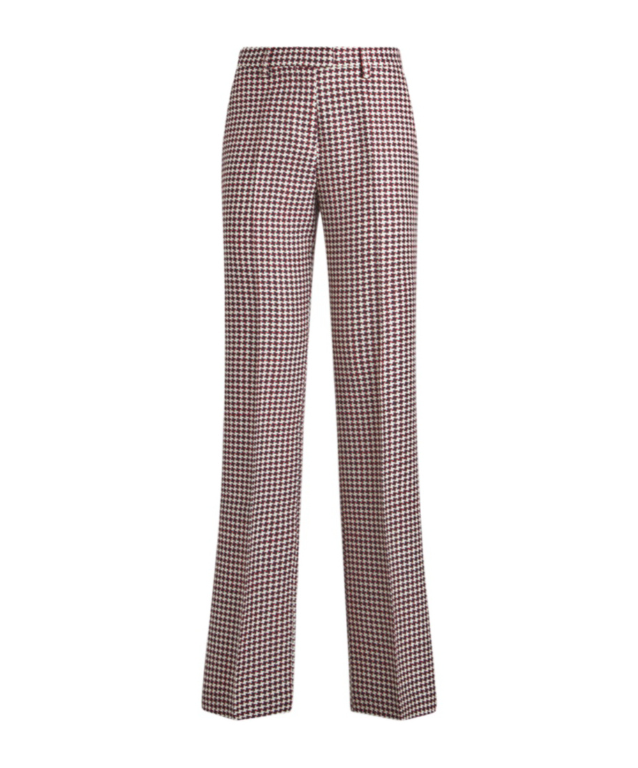 Etro , Houndstooth Trousers, Woman, White, Size 48 In Multicolor