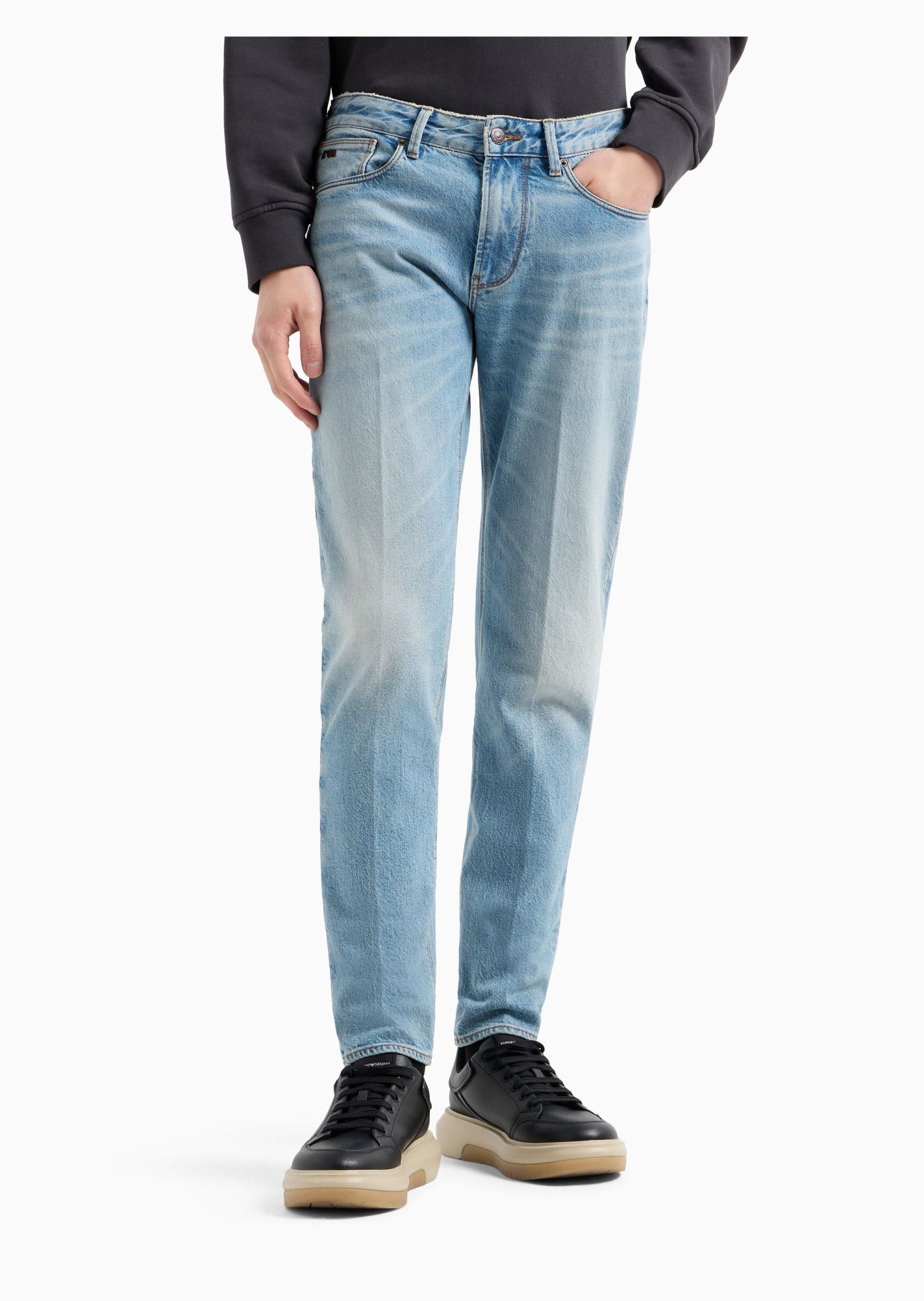 Emporio Armani Multi-pocket Jeans In Blue