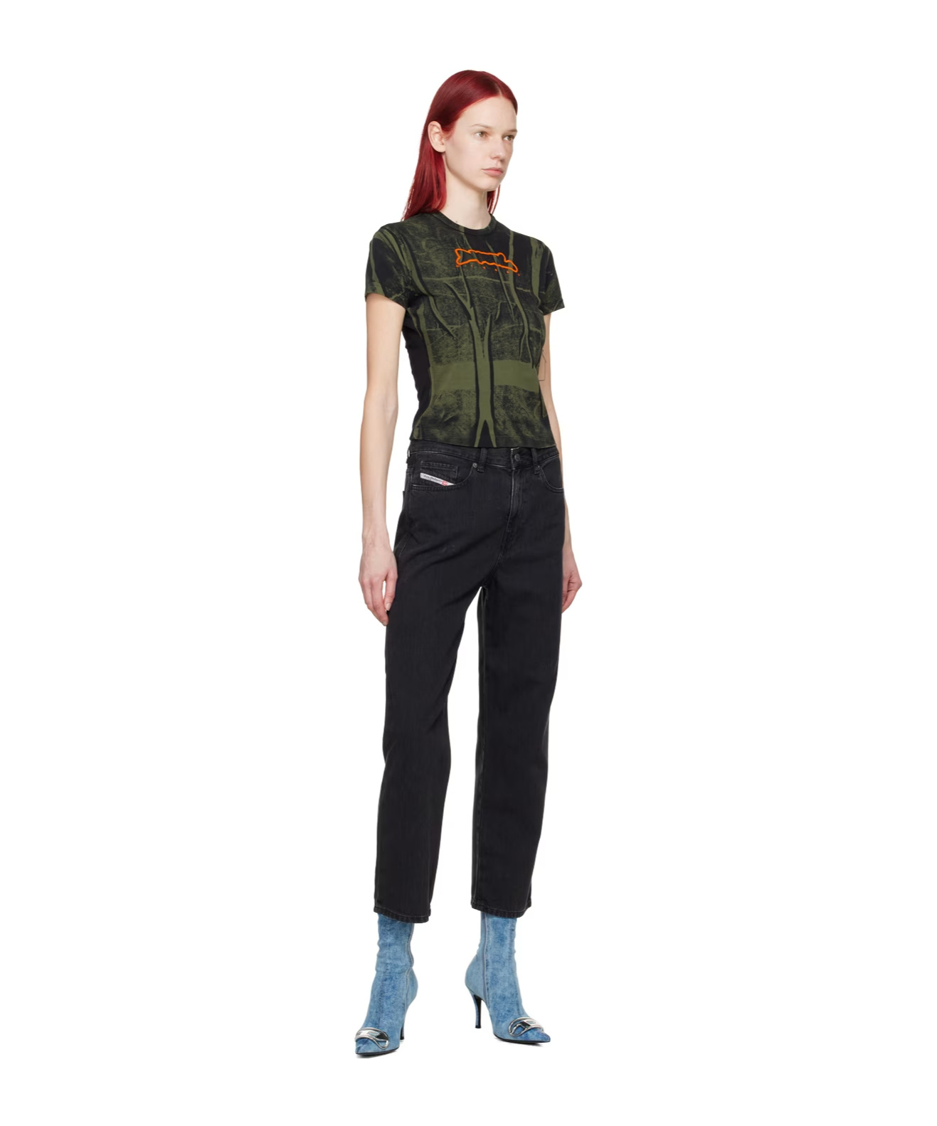 Diesel T-uncutie-long-n5 Printed T-shirt In Black
