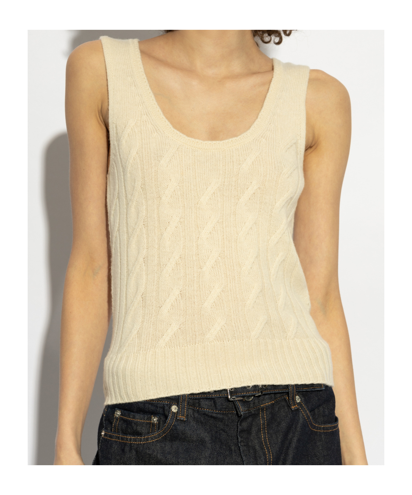 Blumarine Sleeveless Vest In Nude