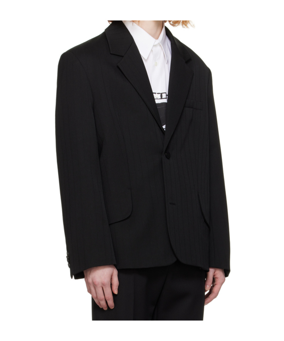 Jacquemus La Veste Titolo Button-down Suit Coat In Black