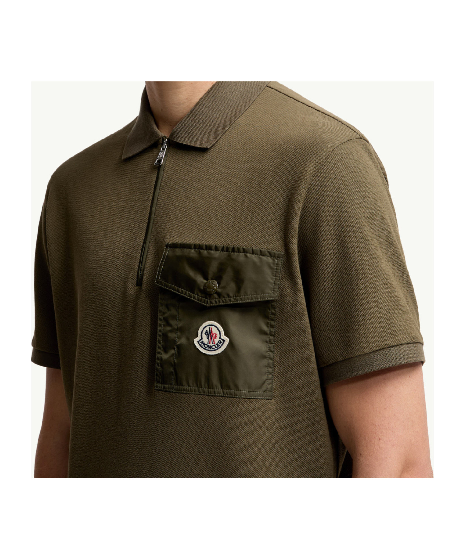 Moncler Cotton Piqué Polo Shirt In Green