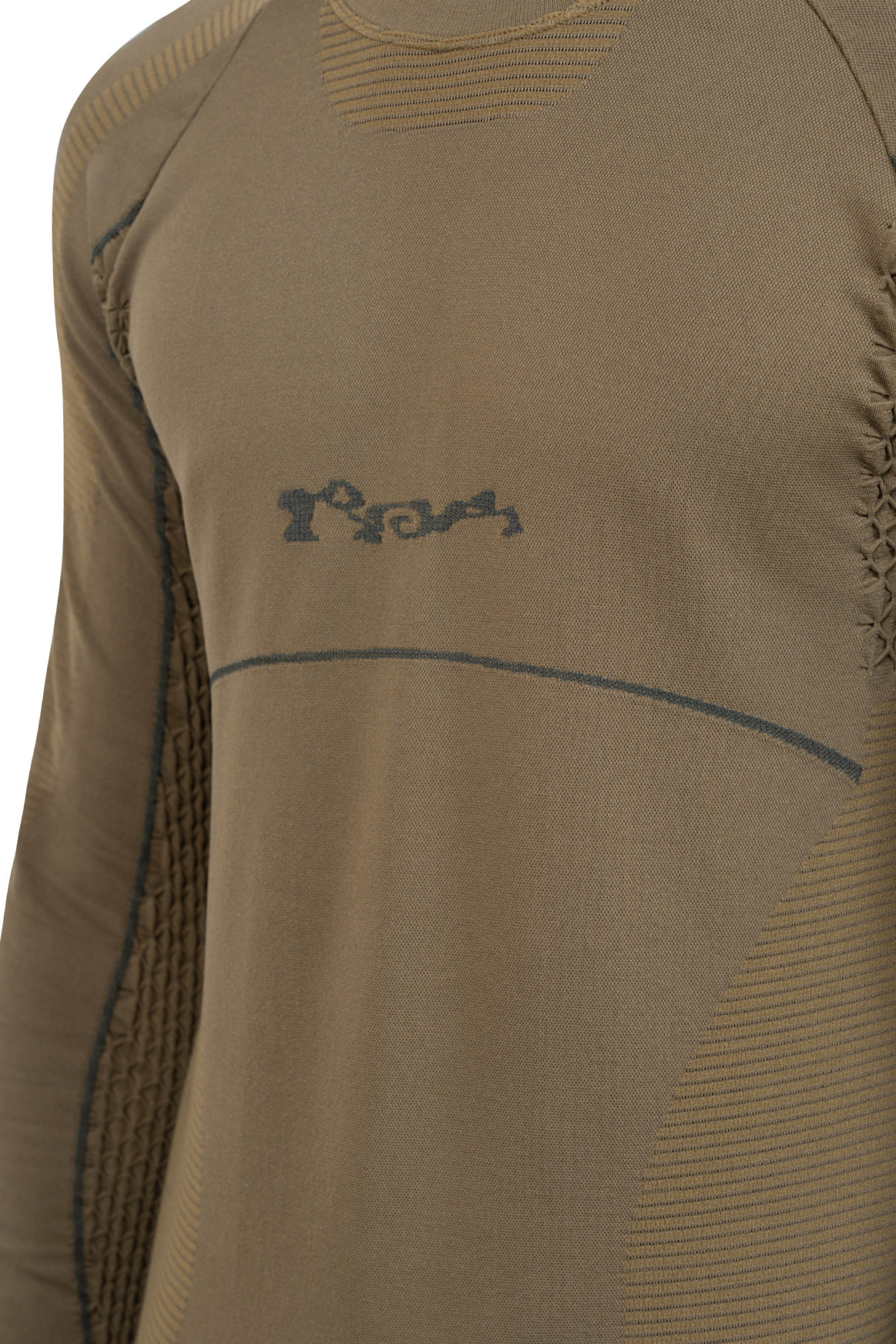 Roa Seamless Stretch Fabric Crew Neck T-shirt In Brown