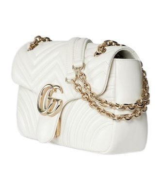 Gucci Gg Marmont Medium Shoulder Bag In White