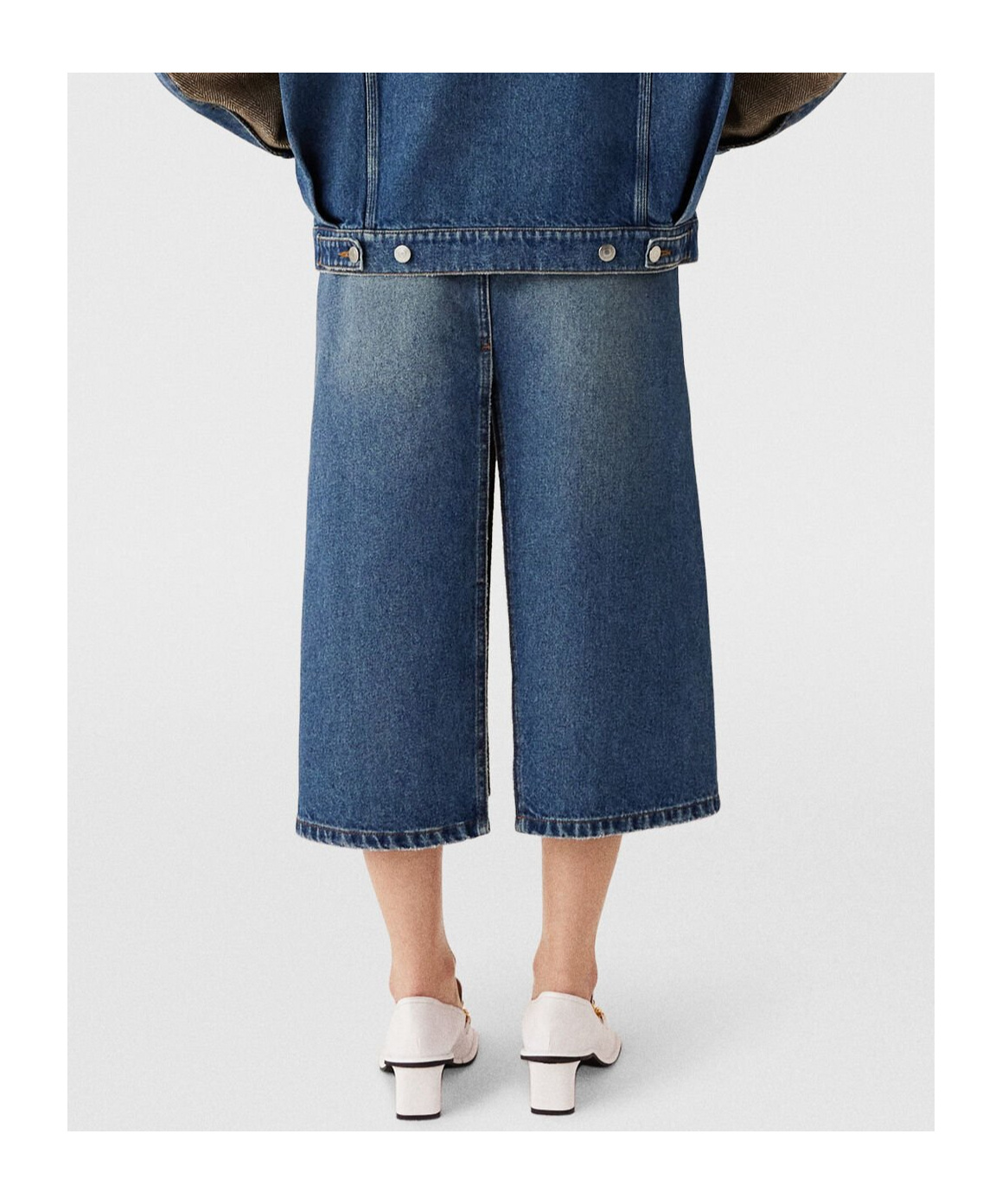 Stella Mccartney Tweed Denim Midi Skirt In Multicolor