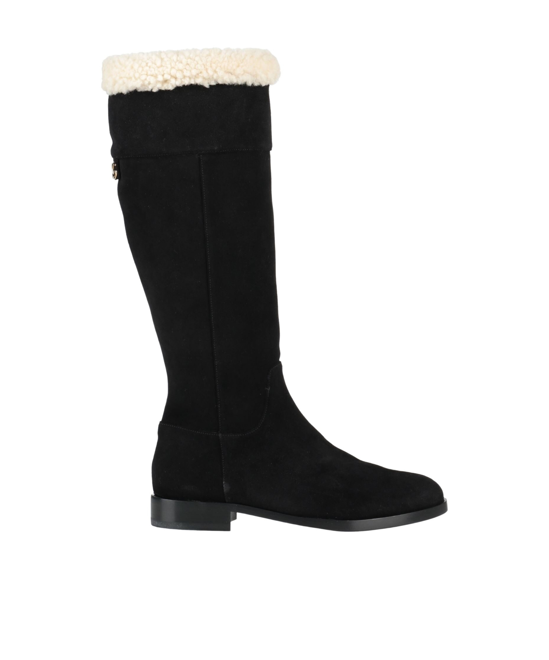 Dolce & Gabbana Two-tone Leather Platform Boots In Black