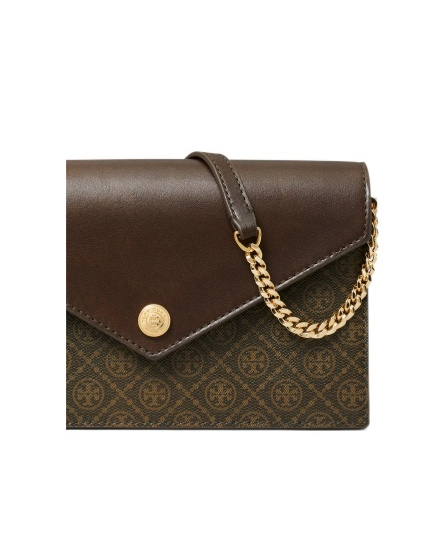 Tory Burch Envelope Chain Wallet In Brown