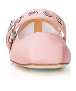 Aeyde Uma Eyelet Grosgrain Coral Ballet Flats In Pink