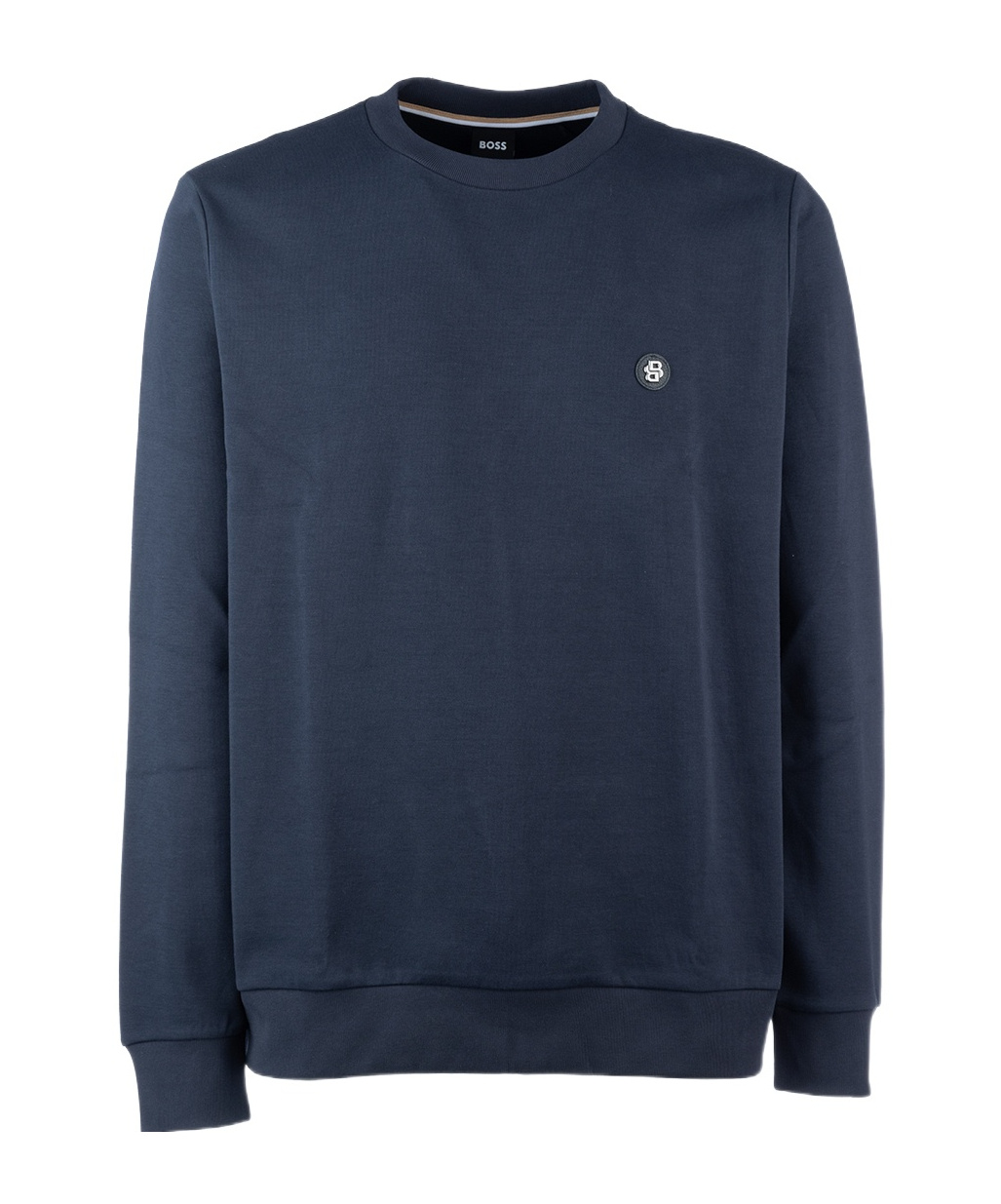 Hugo Boss Mens Boss Branded Crewneck Cotton-blend Sweatshirt In Blue