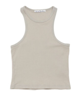 Acne Studios Waffle-knit Cotton Tank Top In Gray