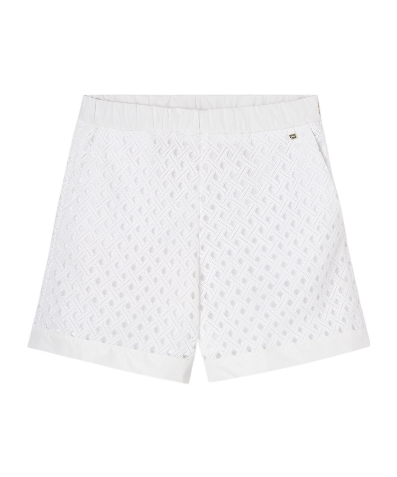 Herno Perforated Shorts With Geometric Shapes In White