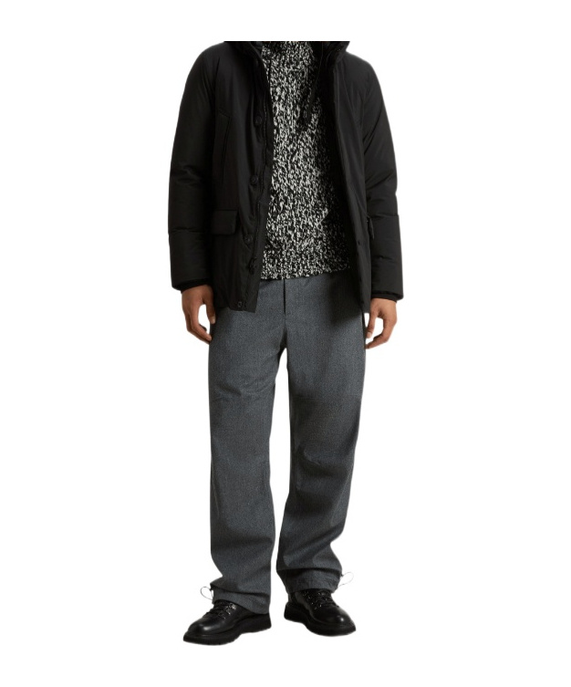 Woolrich Hooded Button-fastening Jacket In Black