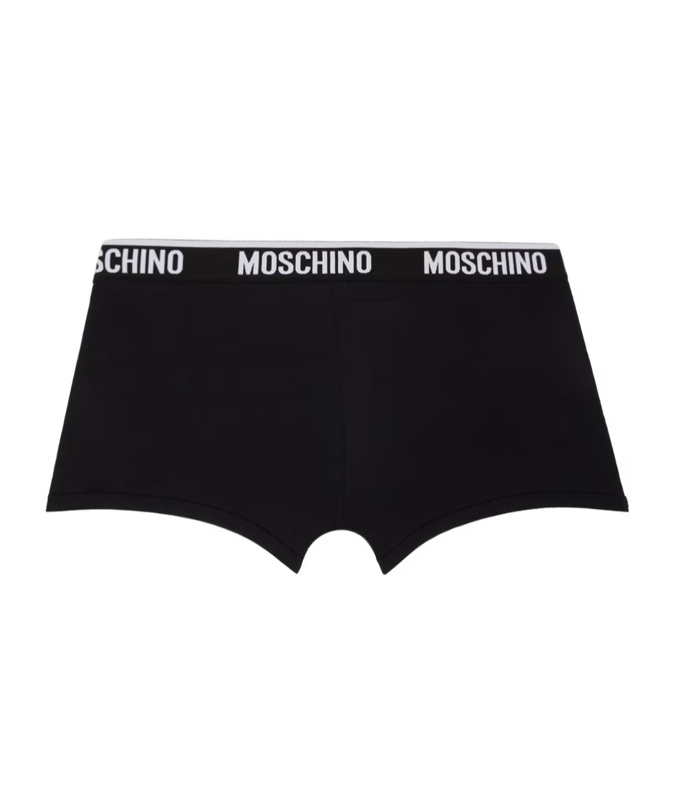 Moschino Elastic Waist Briefs 2-pack In Black