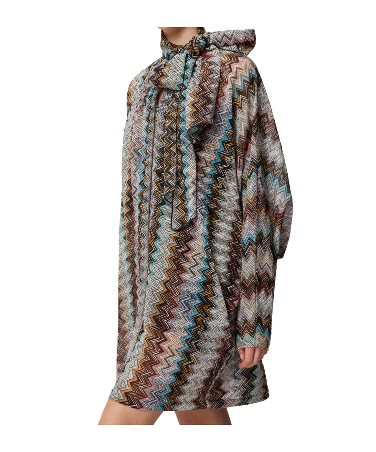 Shop Missoni Long Sleeve Dress In Gray
