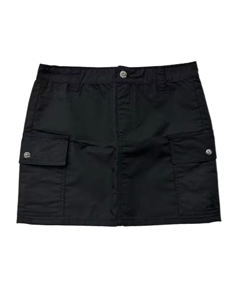 Chrome Hearts Button-lid Pocket Skirt In Black