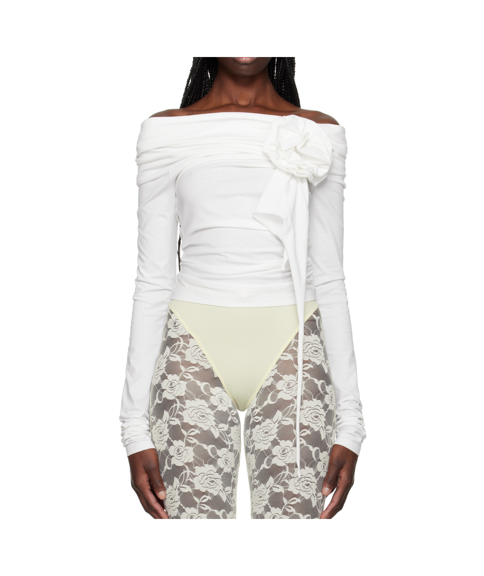 Vaquera White Cold Shoulder Top