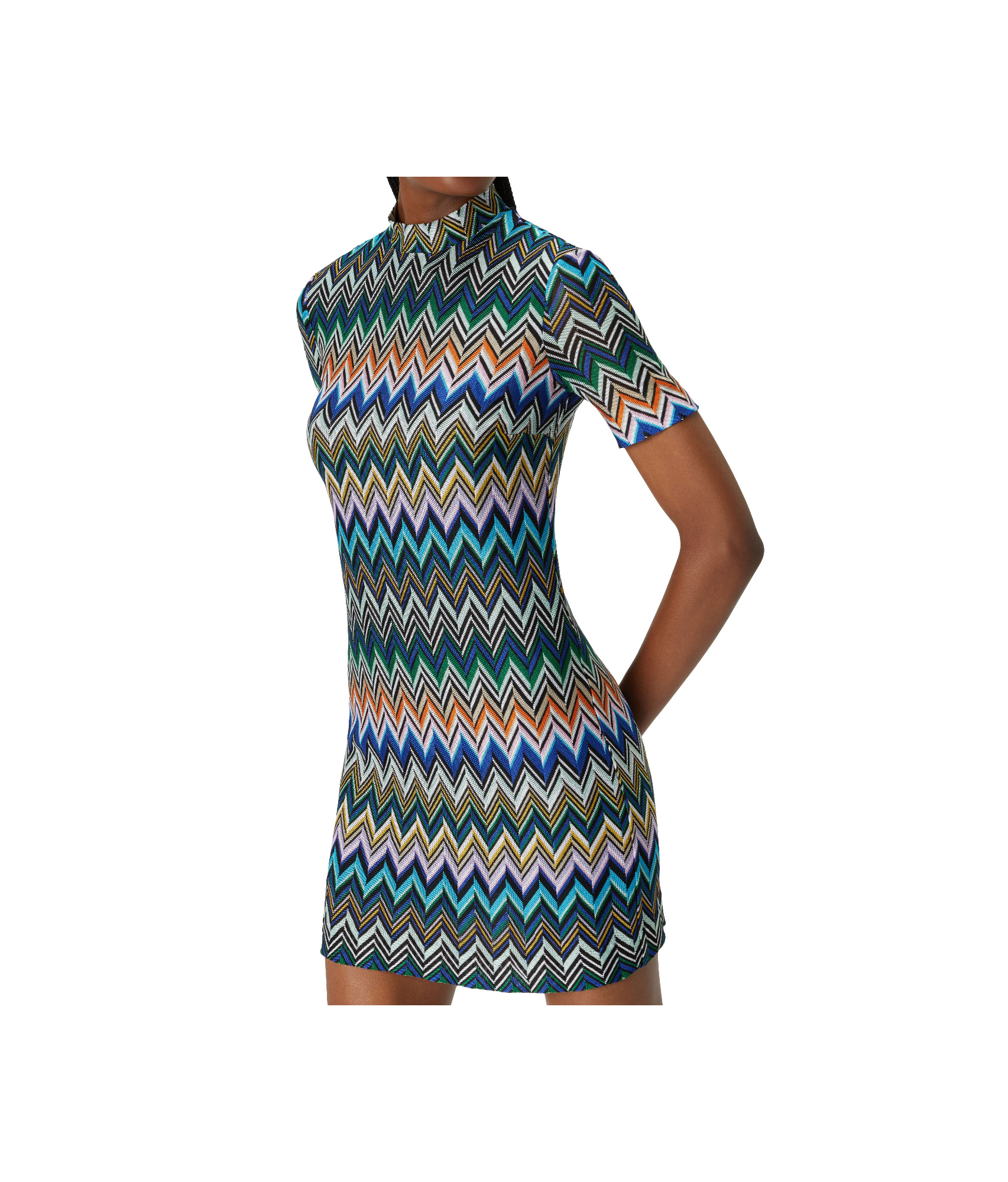 Missoni Zigzag-pattern Mini Dress In Multicolor