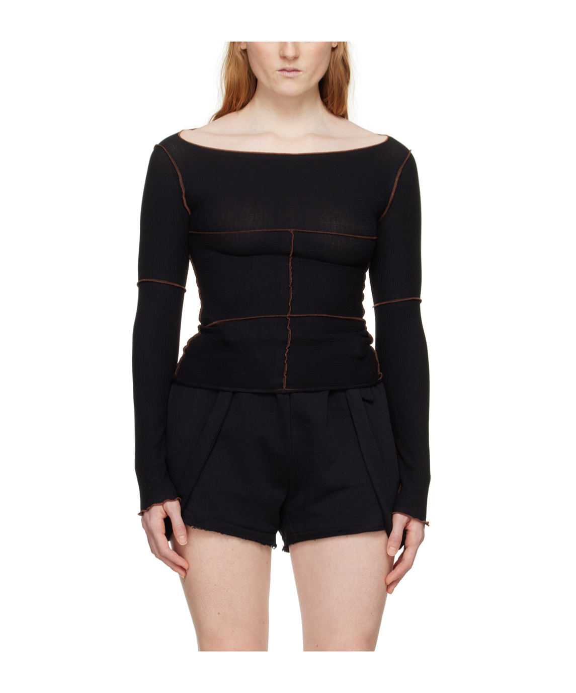 Baserange Black Cinder Long Sleeve T-shirt In Black