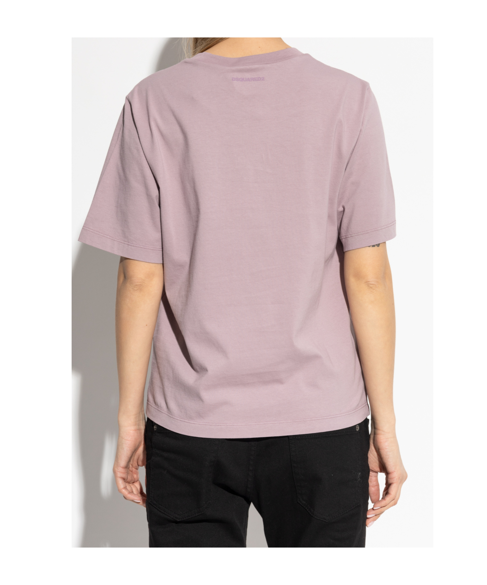 Dsquared2 Printed Cotton T-shirt In Pink