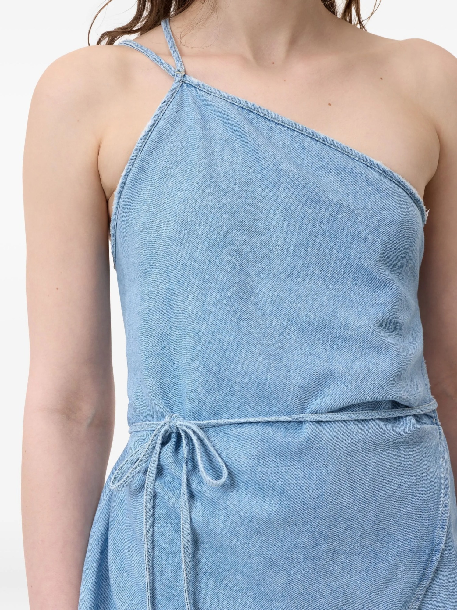 Shop Closed Wrap-design Denim Top