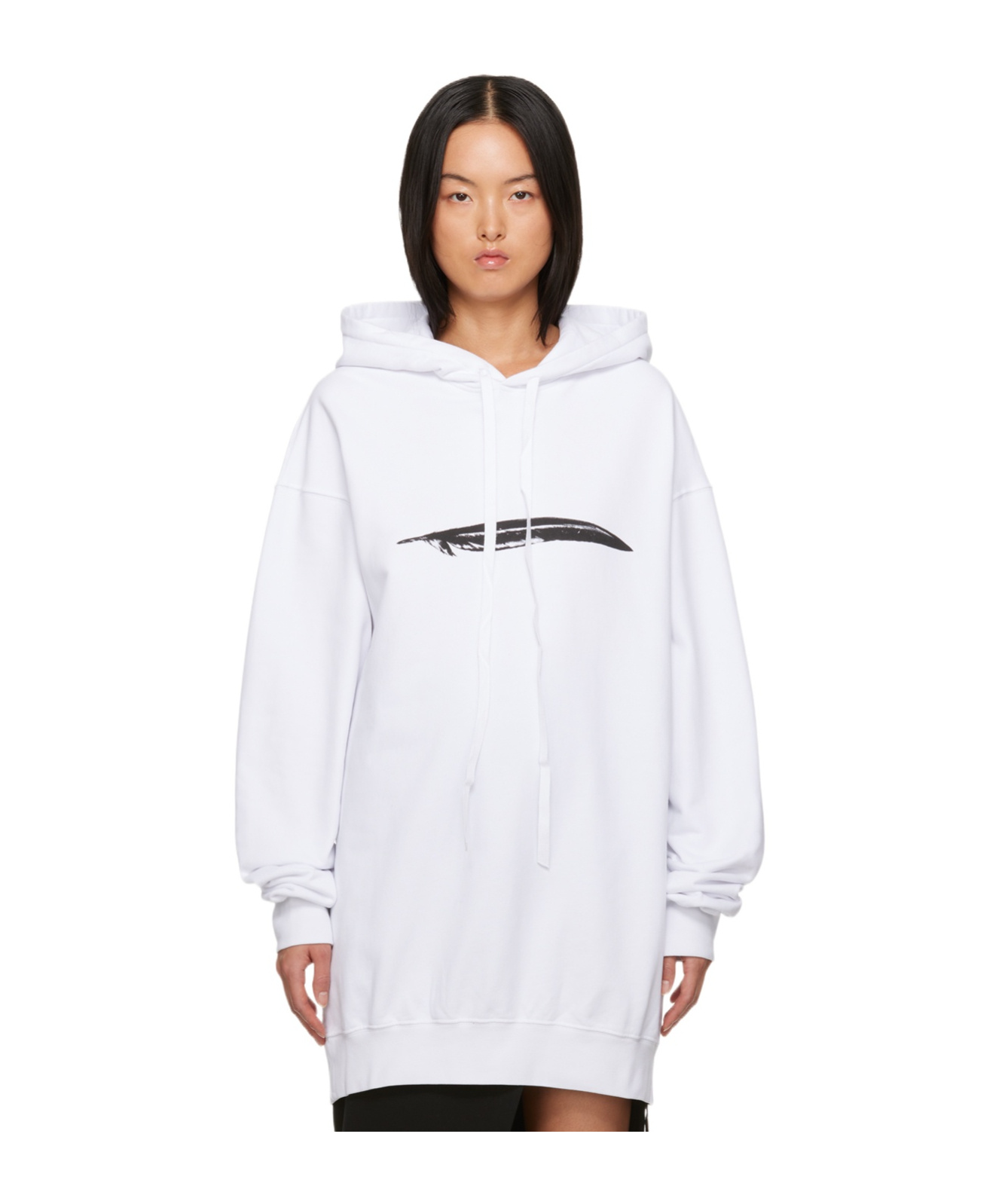 Ann Demeulemeester Hooded Long-sleeved Sweater In White
