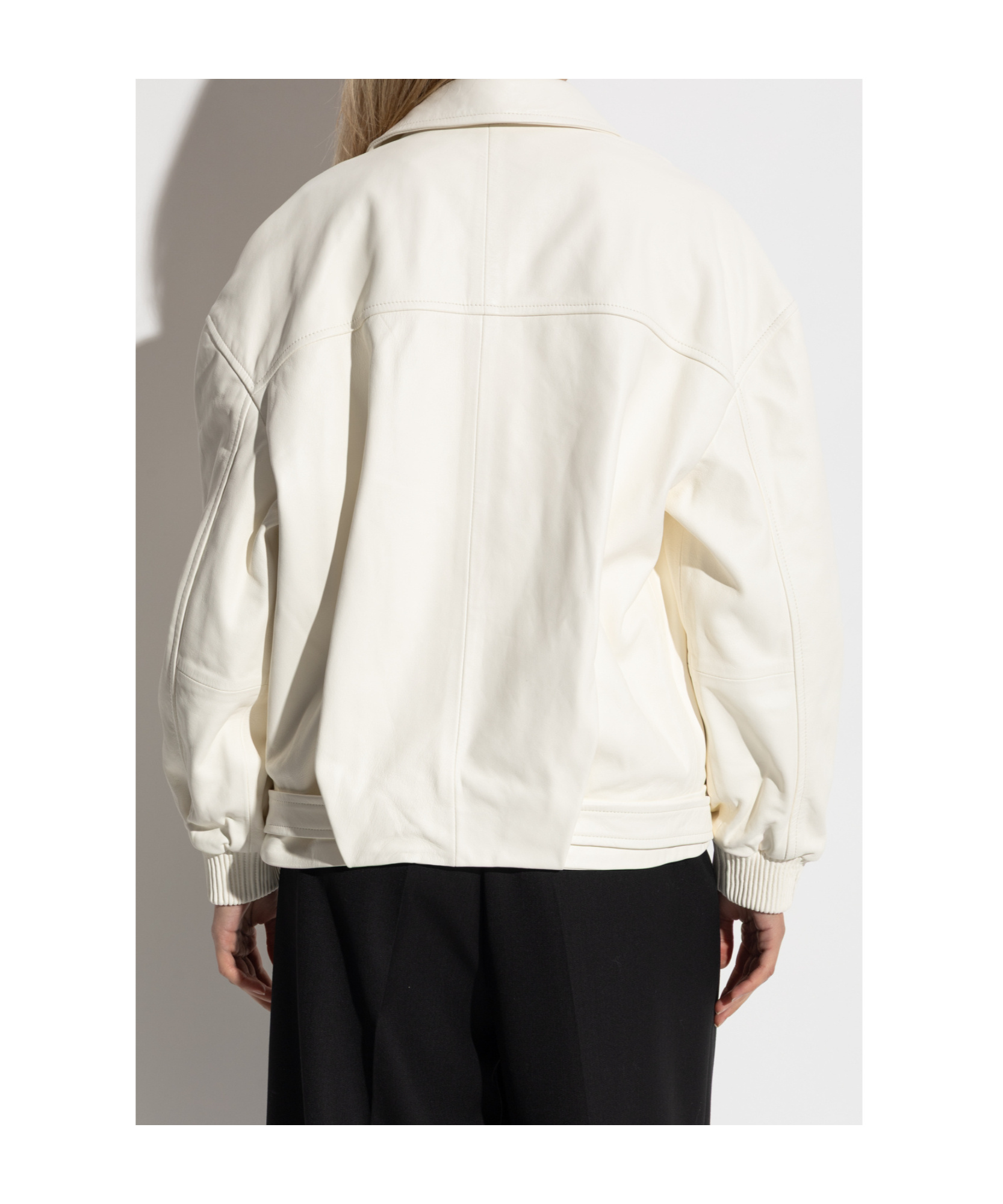 Iro Long Sleeve Leather Jacket In White