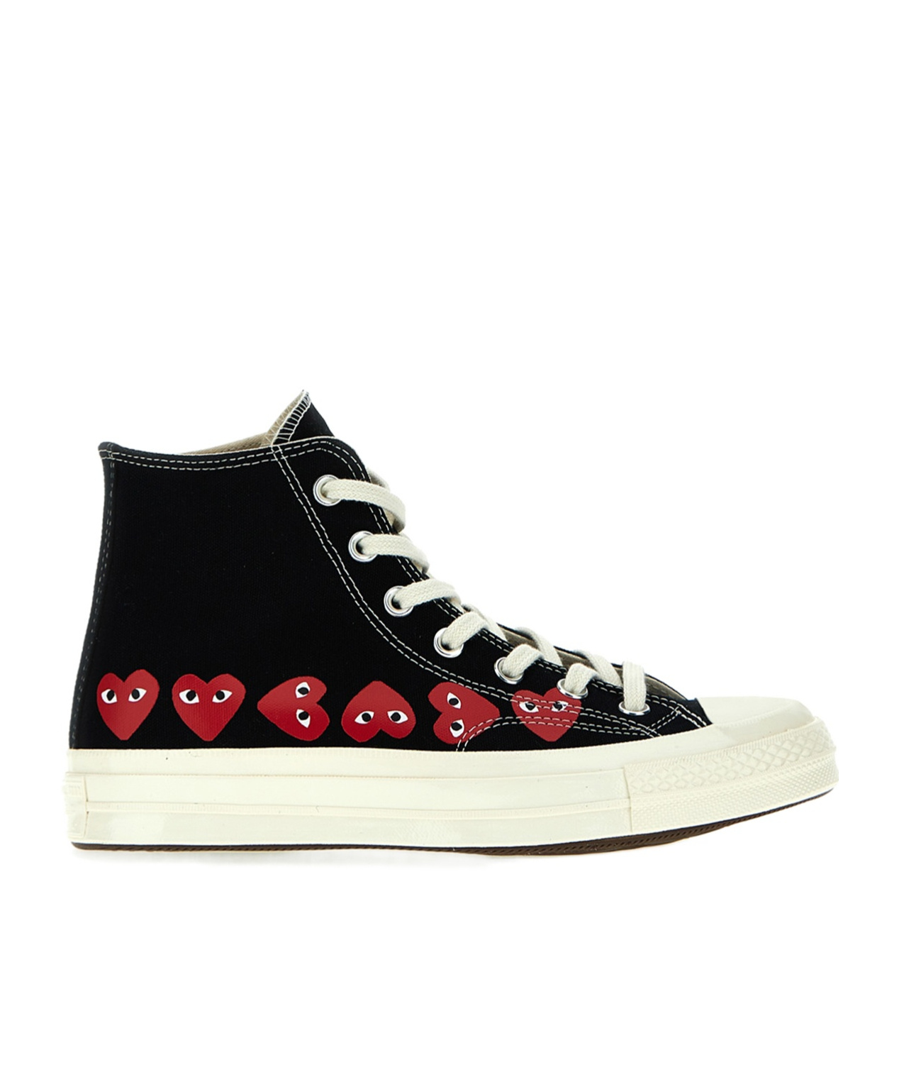 Comme Des Garçons Play Multi Heart High Black Sneakers In Black