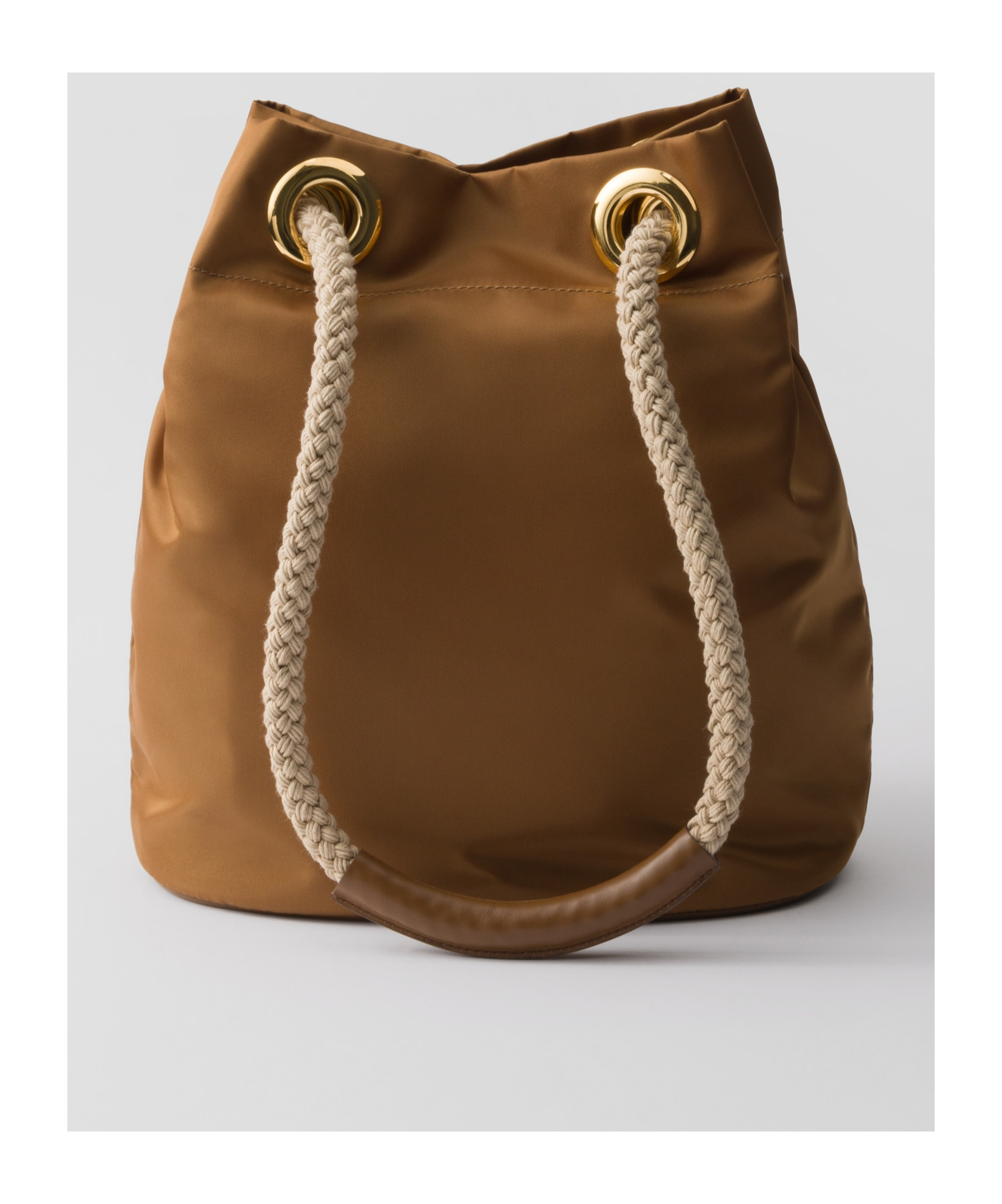 Prada Mariner Re-nylon Small Bucket Bag In Brandy