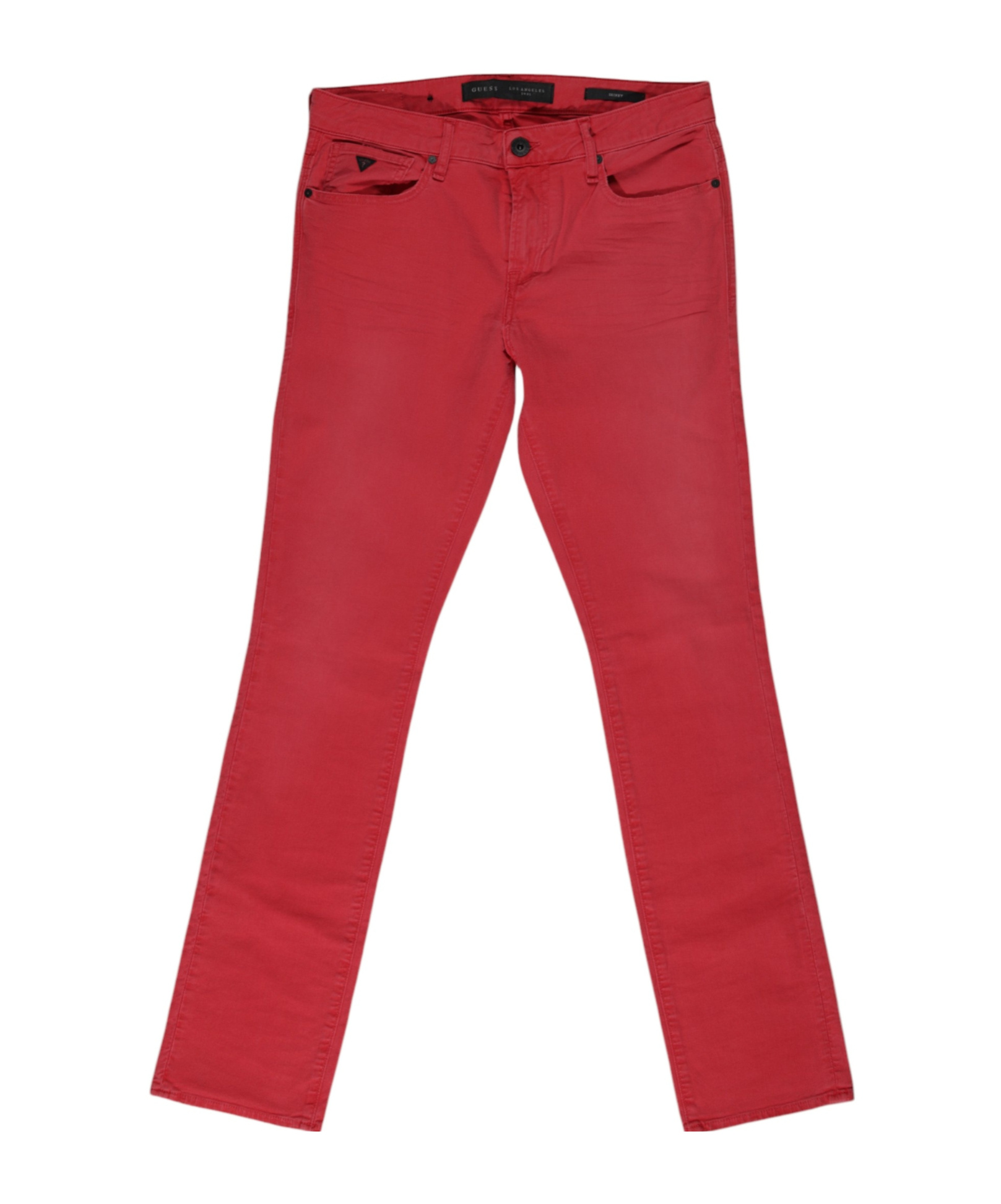 Guess Belt Loop Jeans In Red