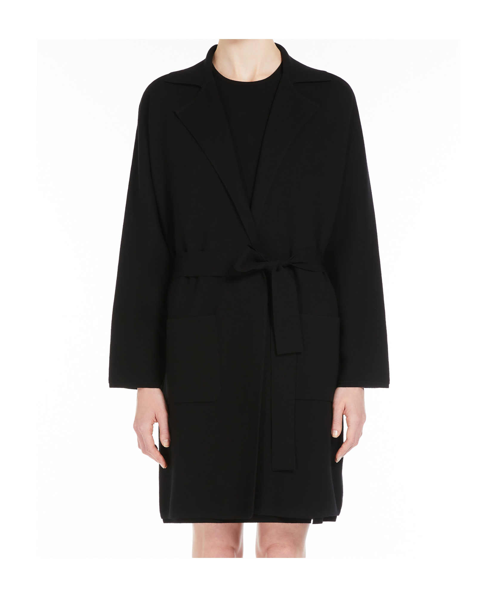 Max Mara Tony Long-sleeved Coat In Black