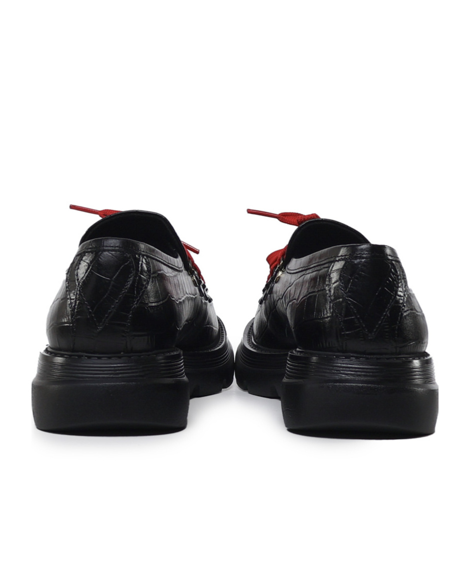 Giuliano Galiano Embossed-crocodile Leather Derby Shoes In Black
