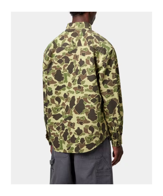 Carhartt Duck Camouflage-print Shirt In Brown