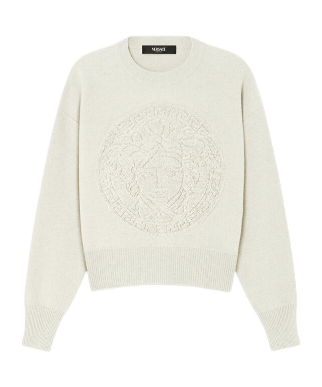 Shop Versace Medusa-motif Sweatshirt In White