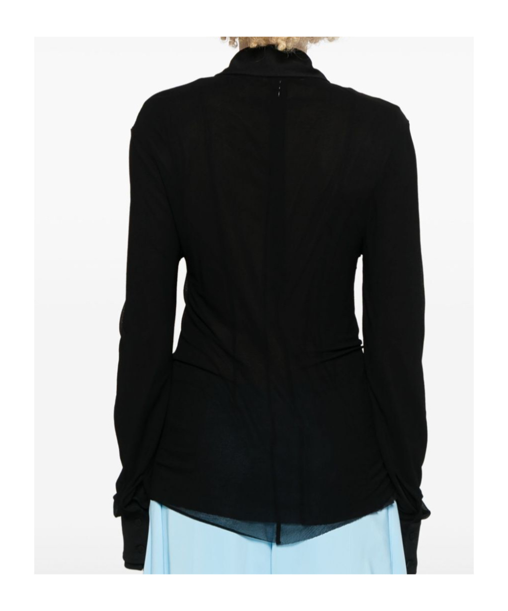 Jil Sander Women Double Layer Shirt In Black