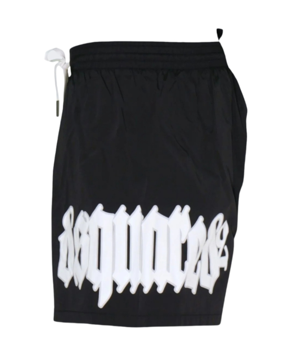 Dsquared2 Logo Printed Drawstring Swim Shorts In Black
