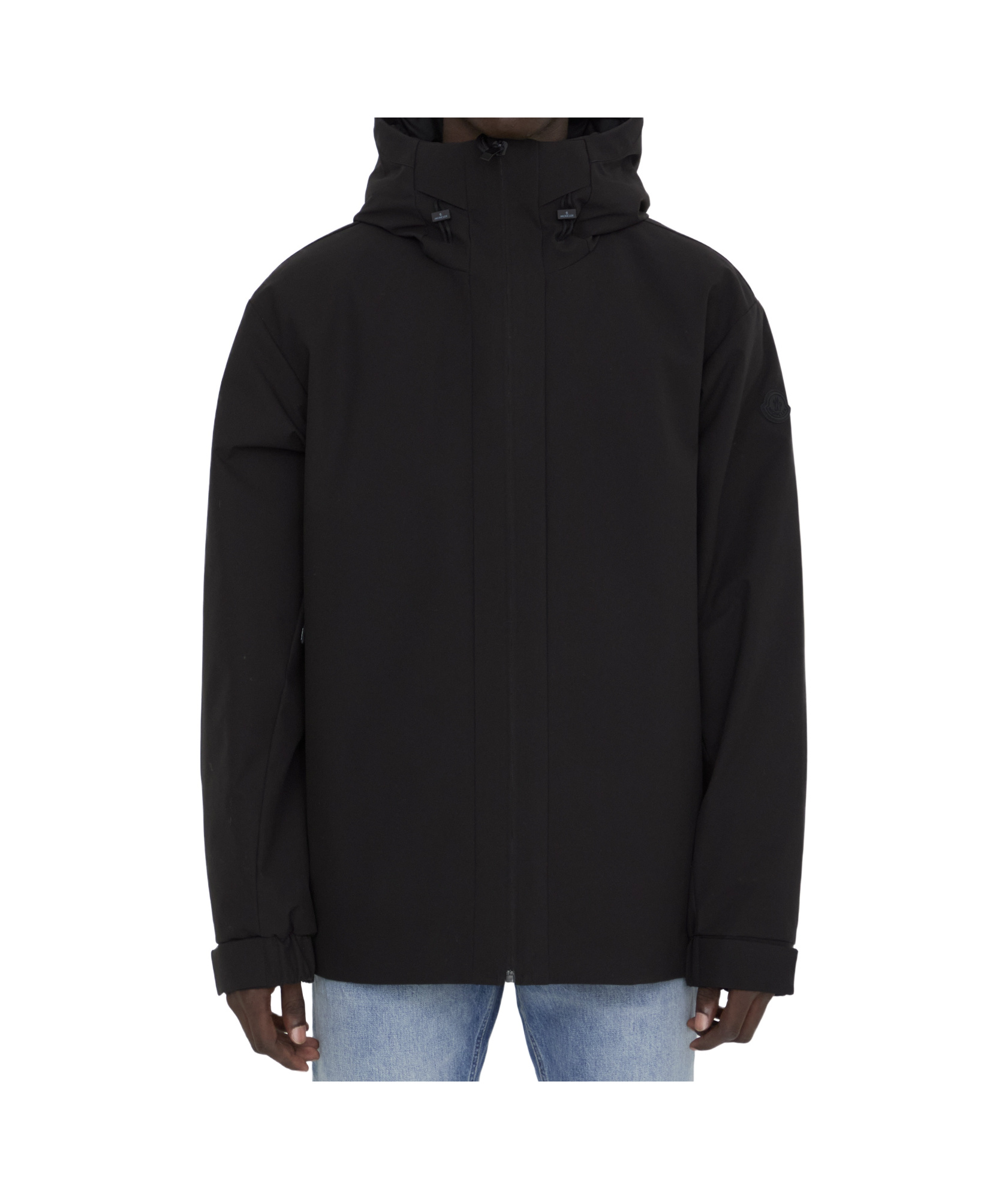 Moncler Hooded Casual Jacket In Black