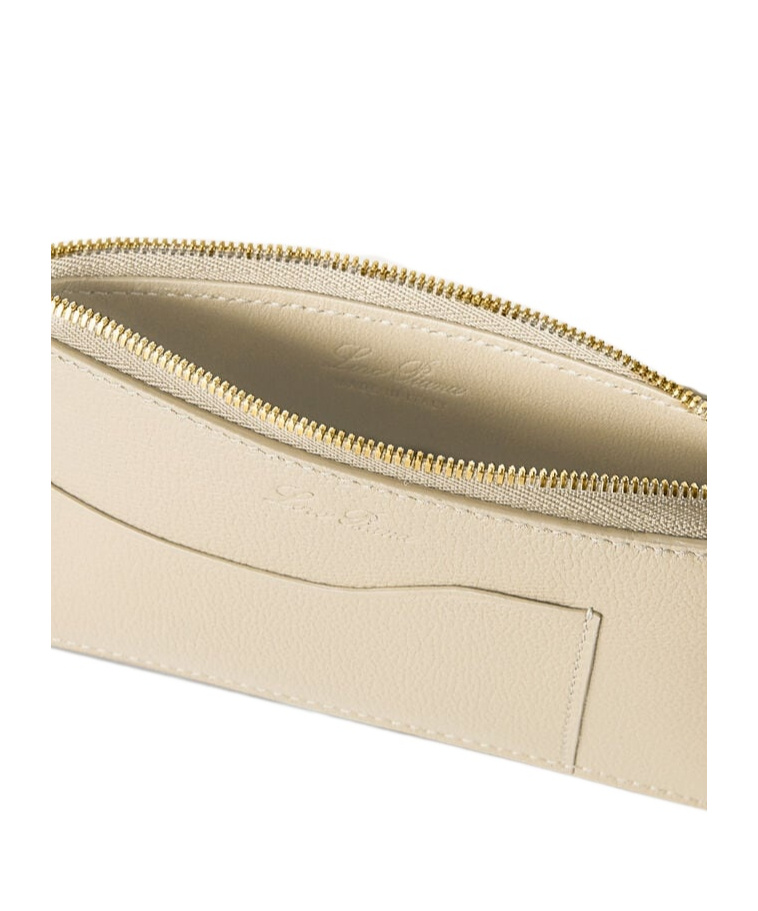 Loro Piana Extra Zipper Wallet In Nude