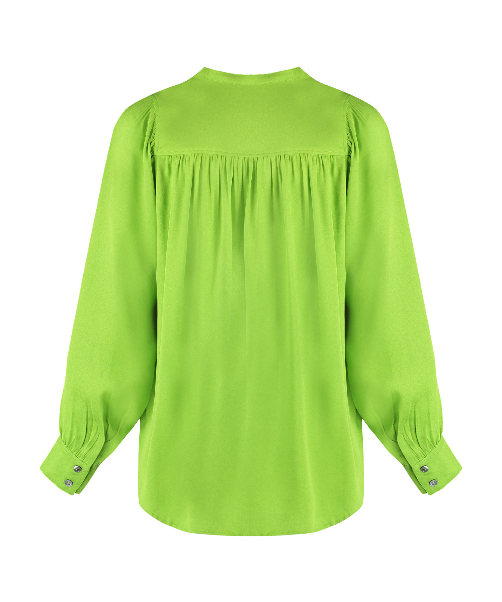 Yves Salomon Gathered-detail Off-centre Blouse In Green