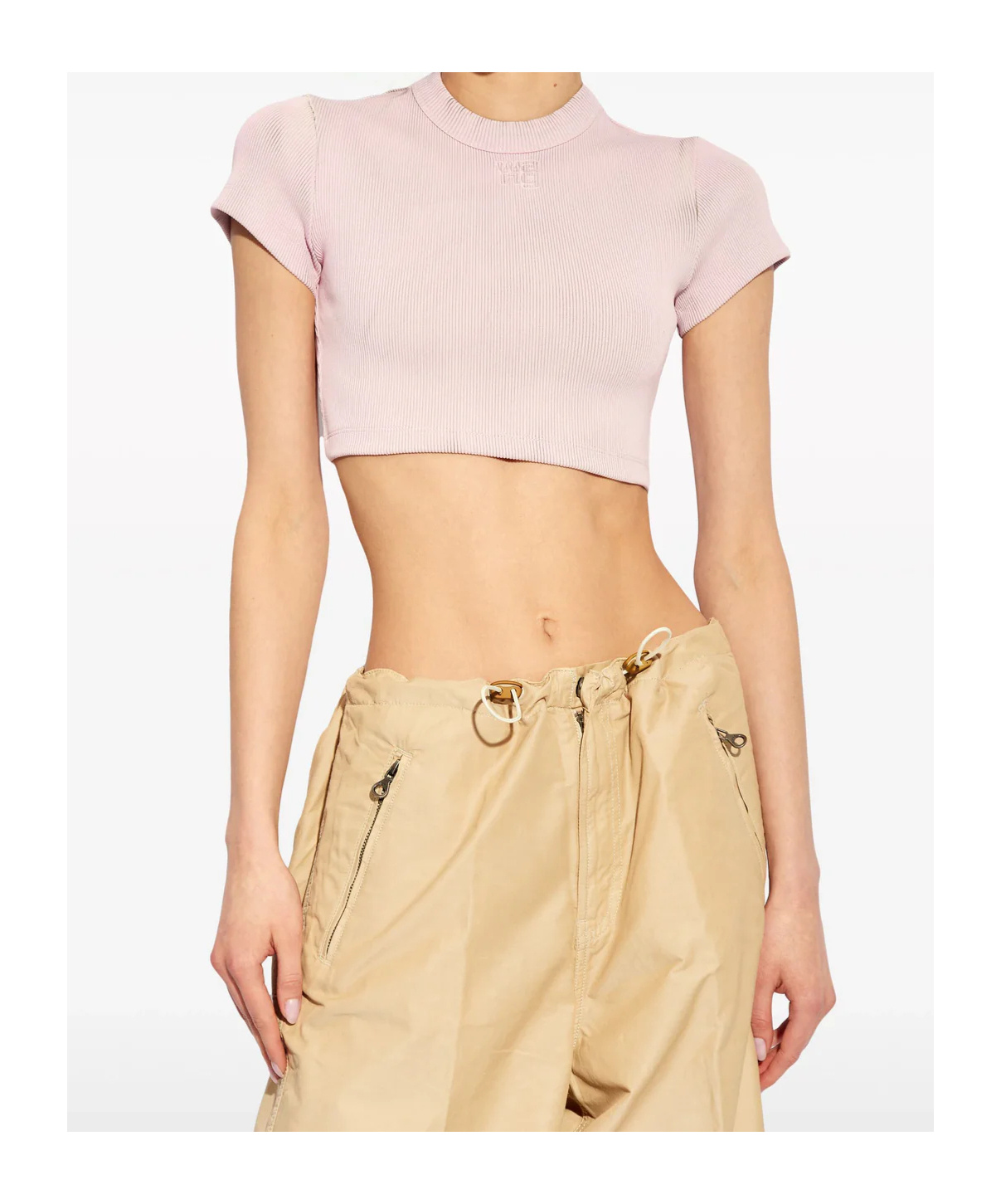 Alexander Wang T By  Logo Embossed Cropped Top In Purple