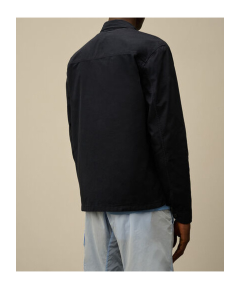 C.p. Company Organic Gabardine Practical Lens Shirt In Black