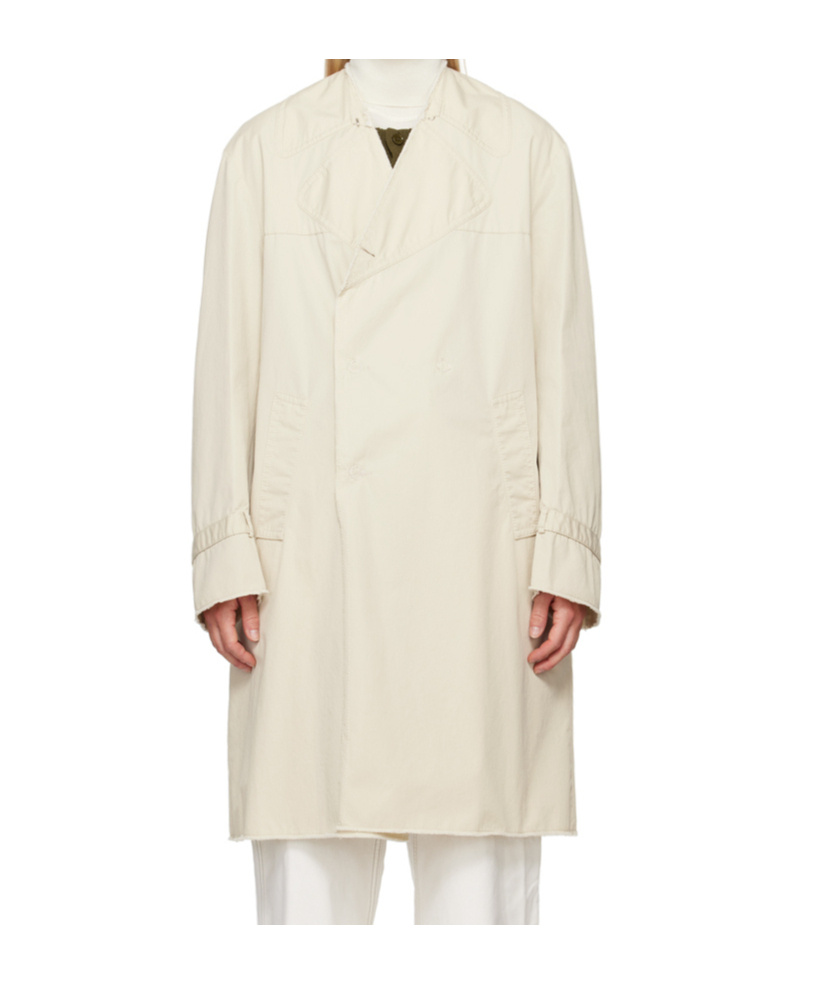 Mm6 Maison Margiela Long-sleeved Windbreaker In White