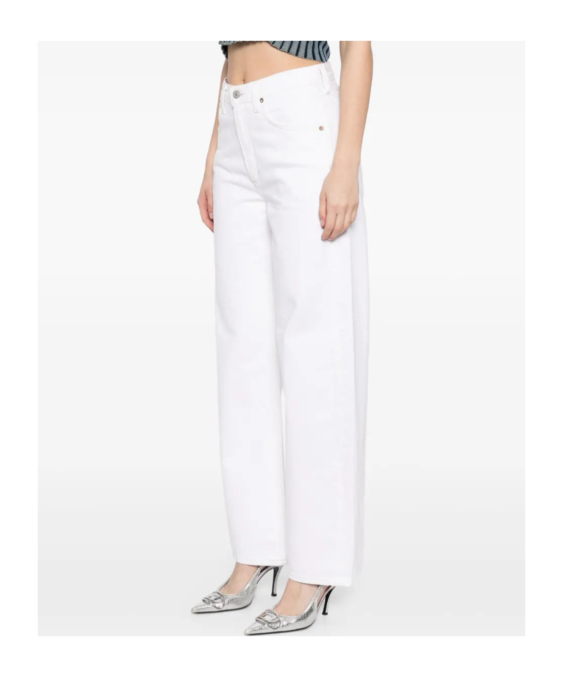 Agolde Low Slung Baggy Jeans In White