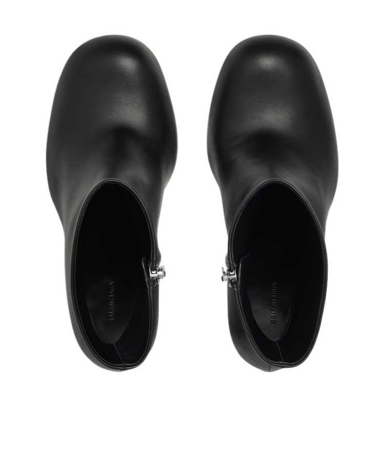 Balenciaga Black Leather Fargo H100 Bootie In Black